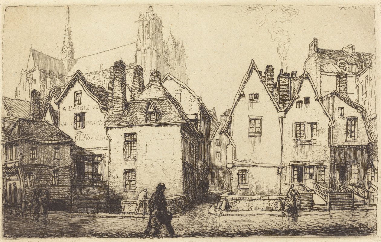 Casas viejas en Amiens, 1907 de Auguste Lepere
