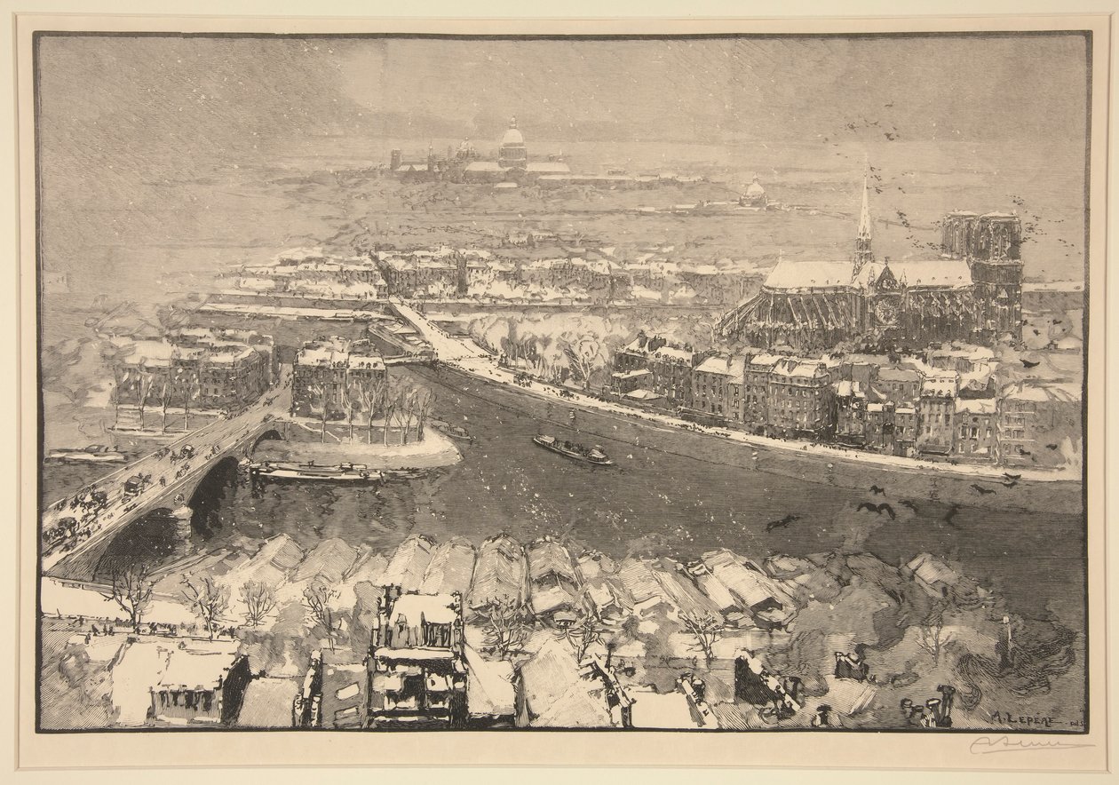 París bajo la nieve, desde hoy el St. Gervais (París bajo la nieve, visto desde lo alto de St. Gervais) de Auguste Lepere