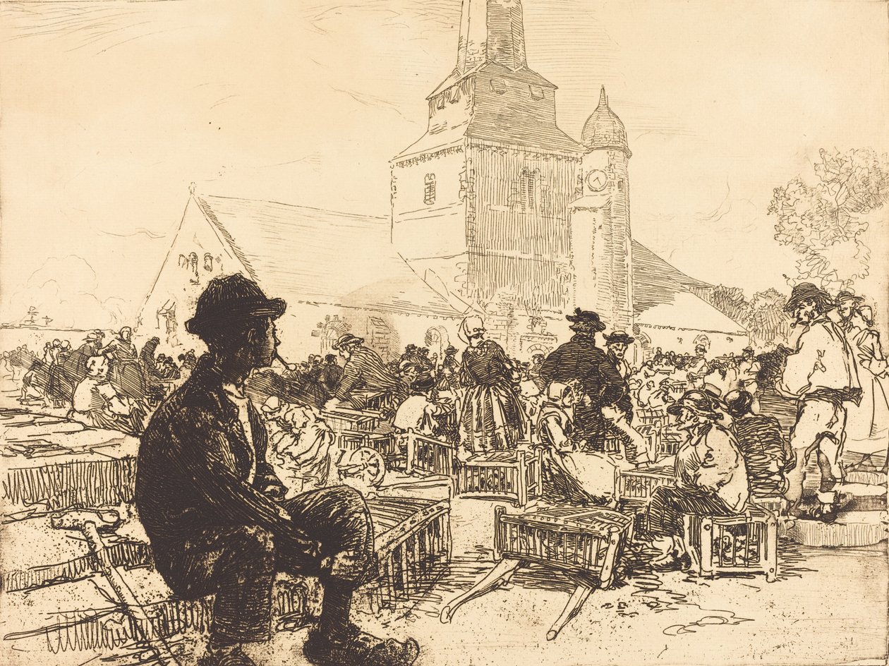 Mercado de Aves en St.-Jean-de-Mont, 1892 de Auguste Lepere