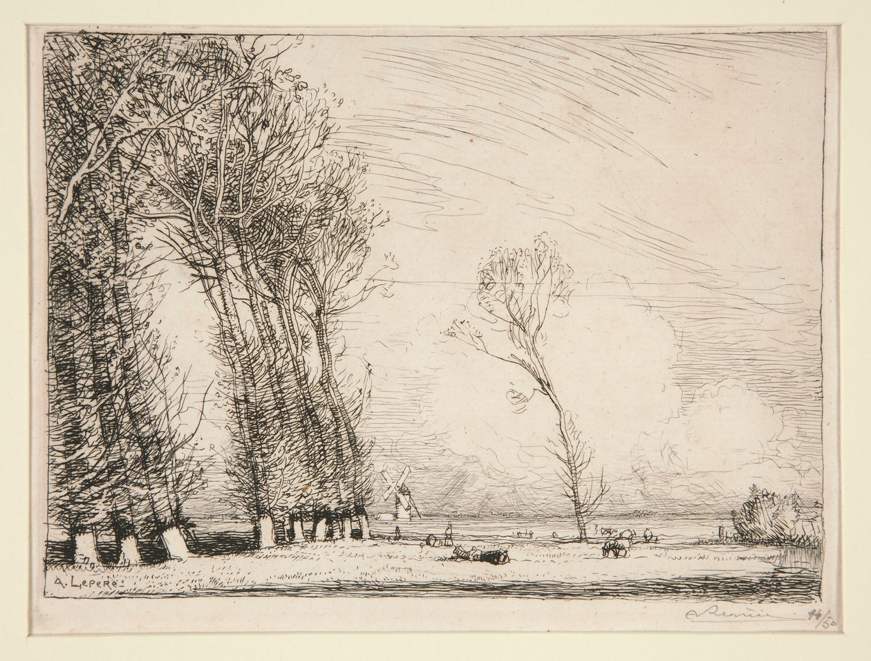 Cortina de álamos (Vendée) de Auguste Lepere