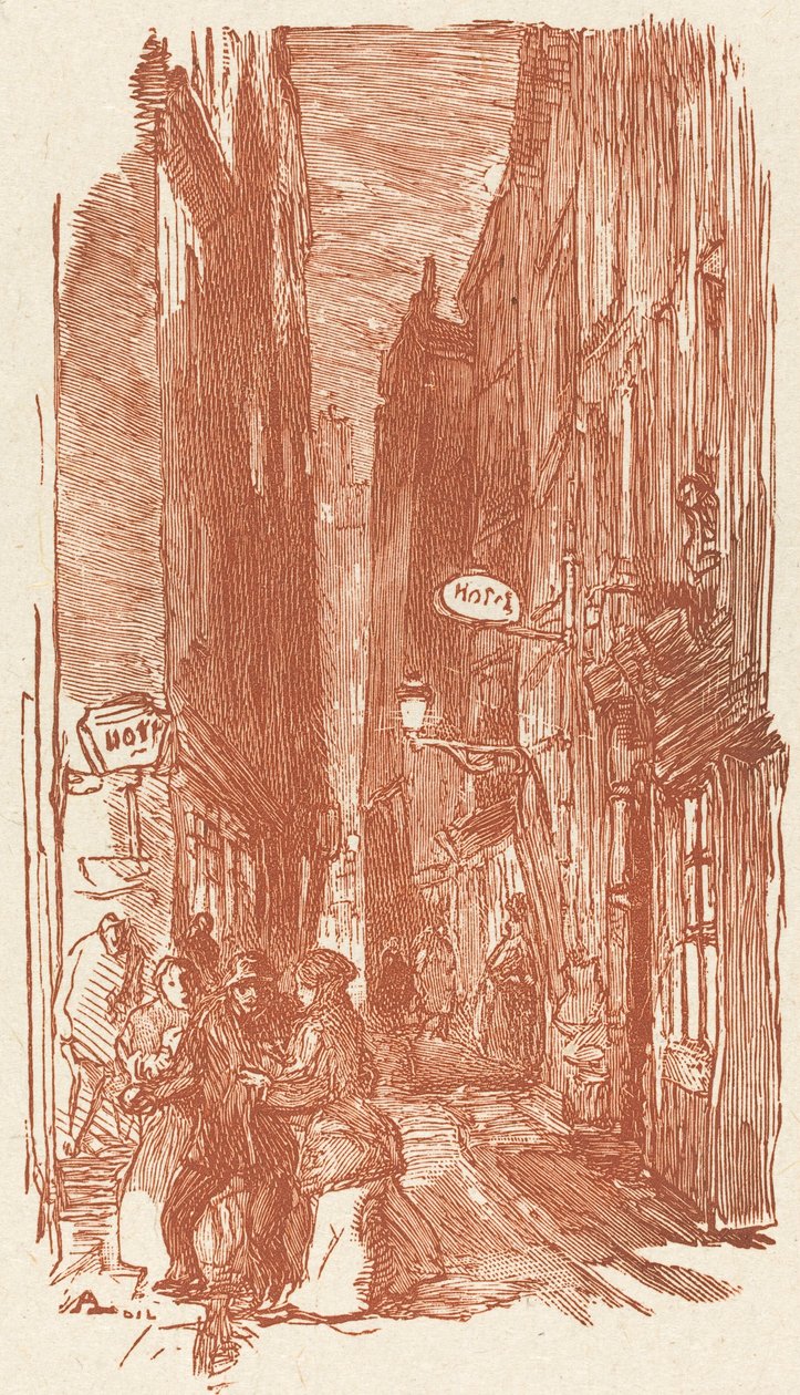 Calle Saint-Severin de Auguste Lepere