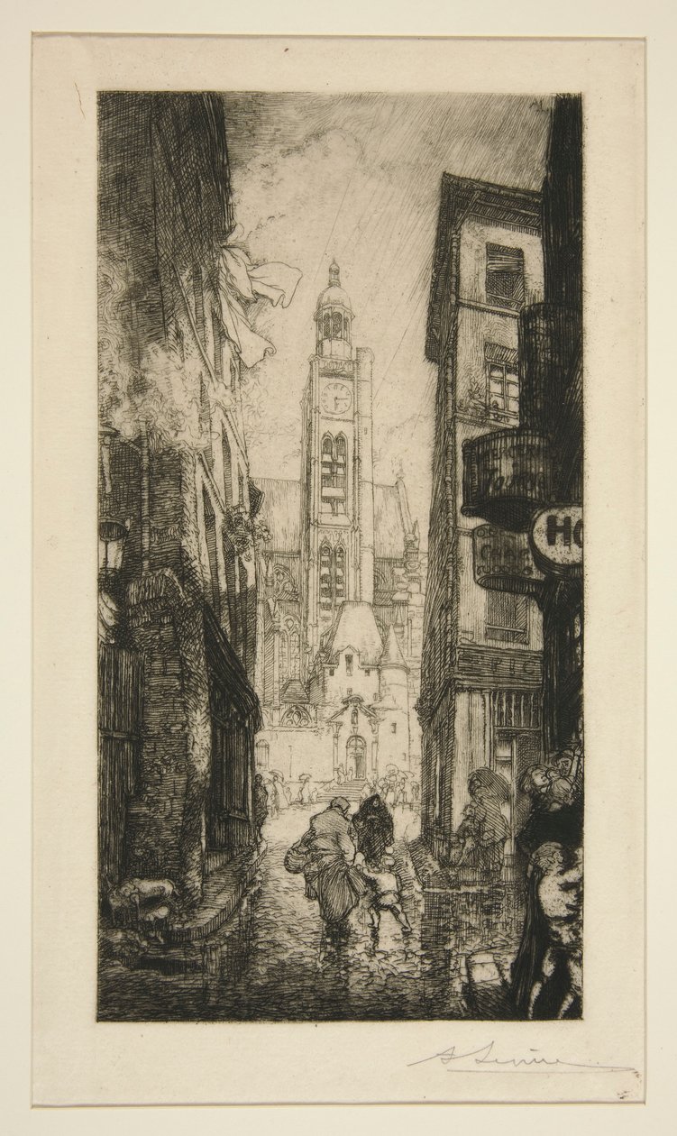Rue de la Montagne Sainte-Geneviève, París de Auguste Lepere