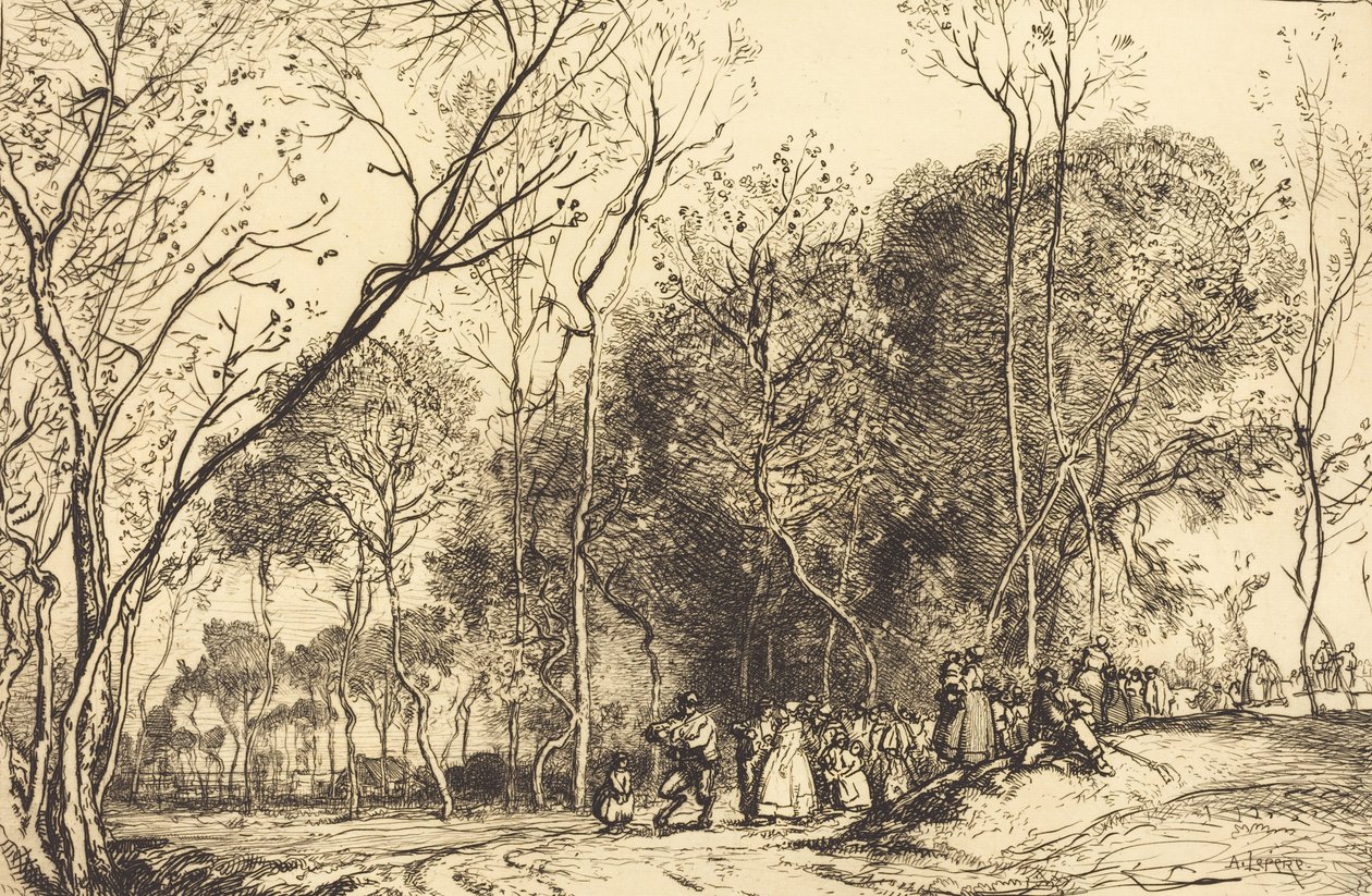 Verano en Saint-Martin, las nupcias pasadas Ete de la Saint-Martin, la noce qui passe, 1908 de Auguste Lepere