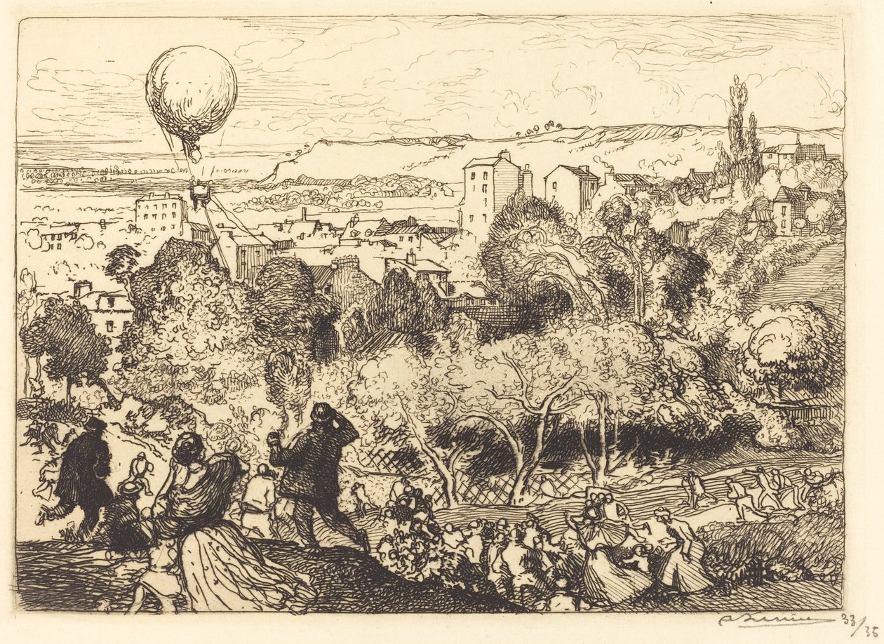 El globo que cae, en Pre-Saint-Gervais de Auguste Lepere