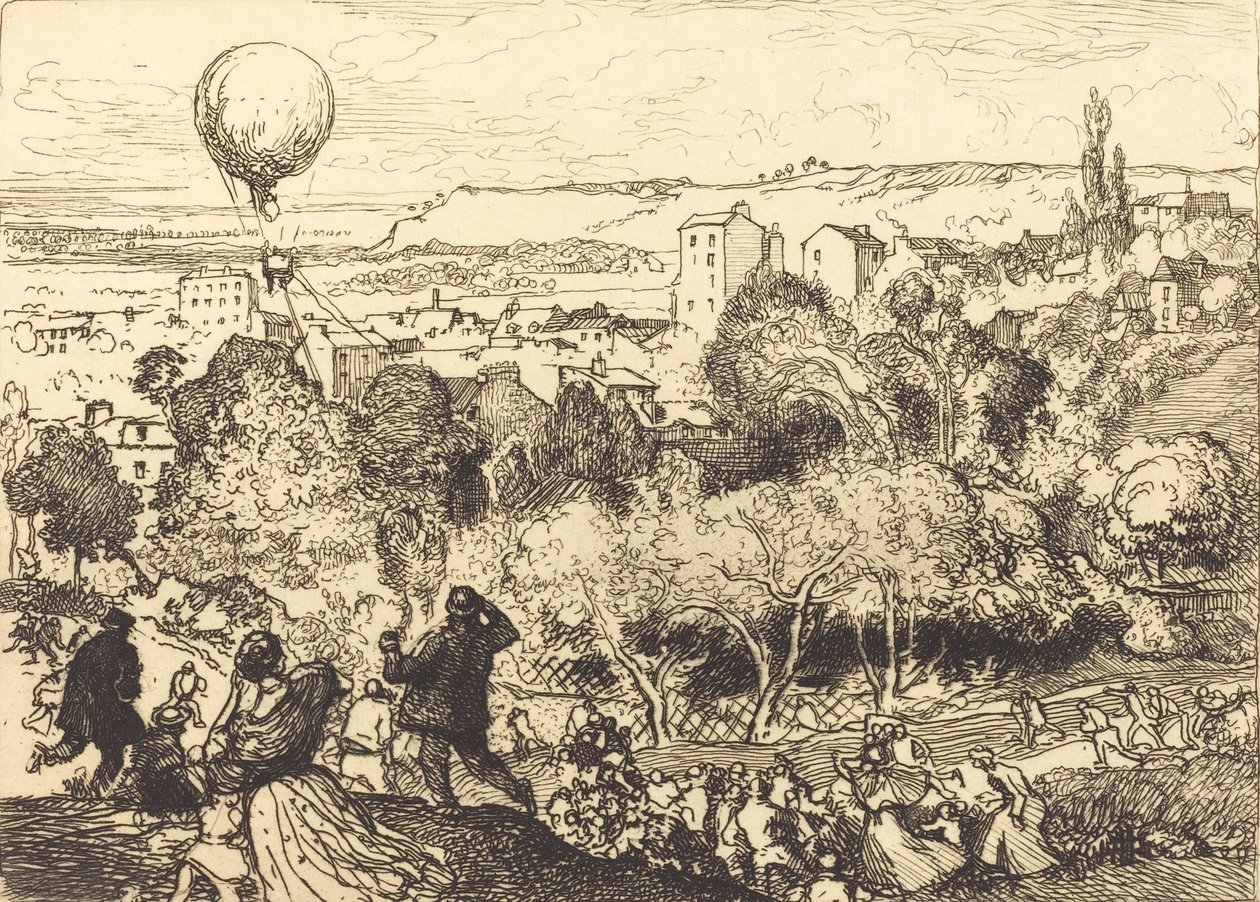 El globo que cae, en Pre-Saint-Gervais de Auguste Lepere