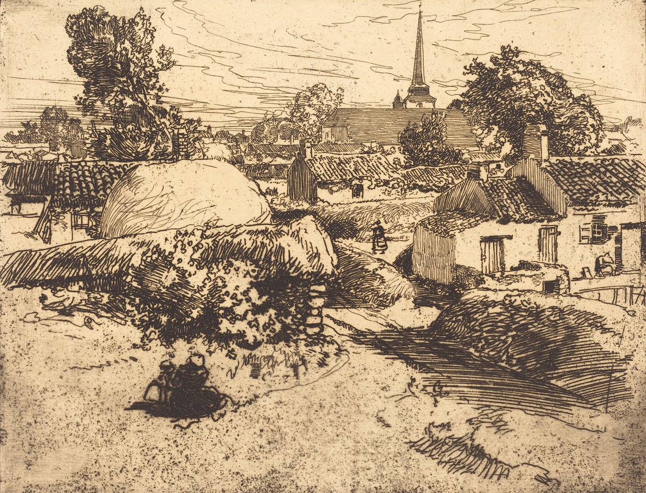 Vista de St.-Jean-de-Mont, Vendee, 1892 de Auguste Lepere