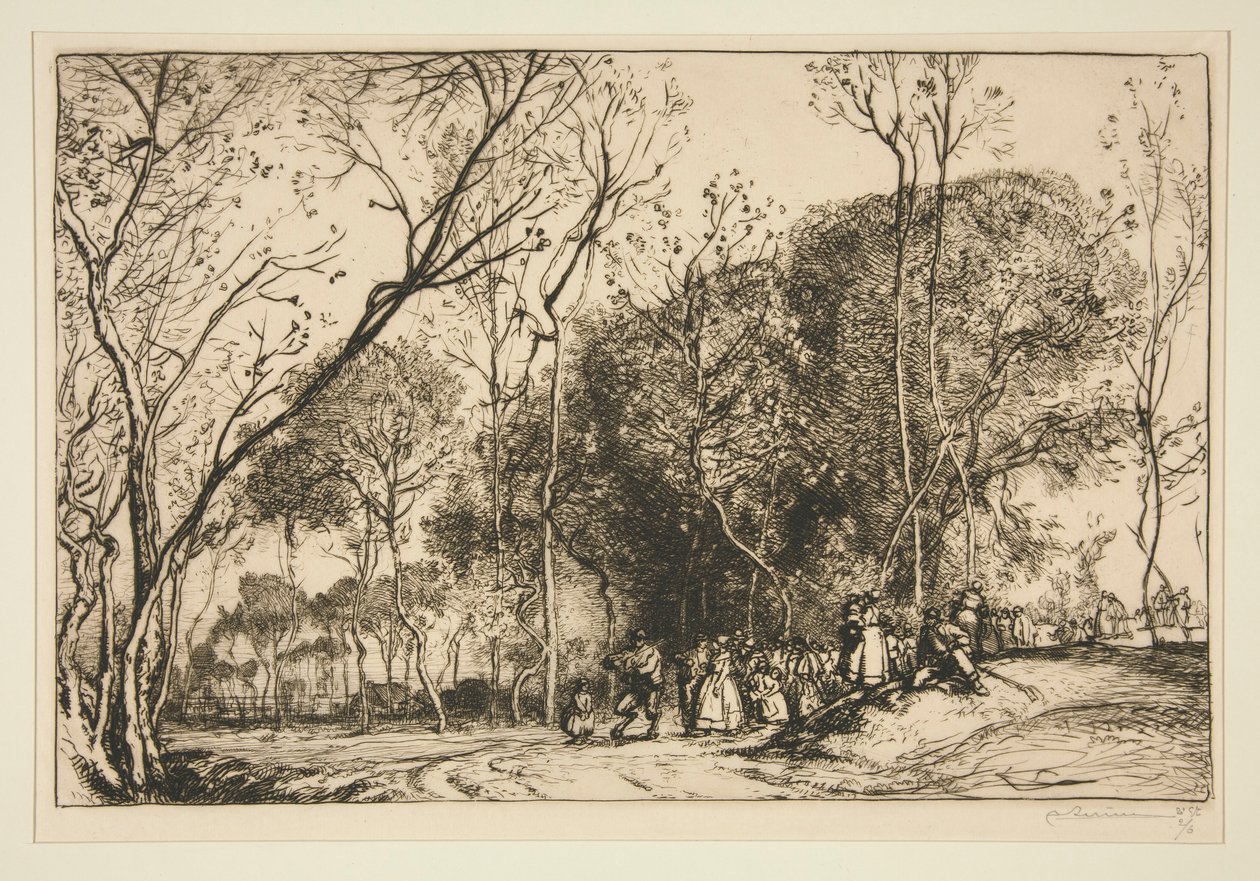 ?t? de la Saint-Martin, la noce qui passe (Verano en Saint-Martin, las nupcias pasadas) de Auguste Lepere