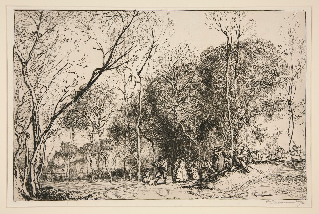 ?t? de la Saint-Martin, la noce qui passe (Vendée) (Verano en Saint-Martin, las pasadas nupcias [Vendée]) de Auguste Lepere