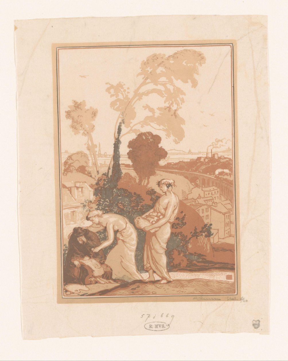 La música y la poesía ayudan al artista
La Música y la Poesía al servicio de los Artistas de Auguste Lepère (signed by artist)