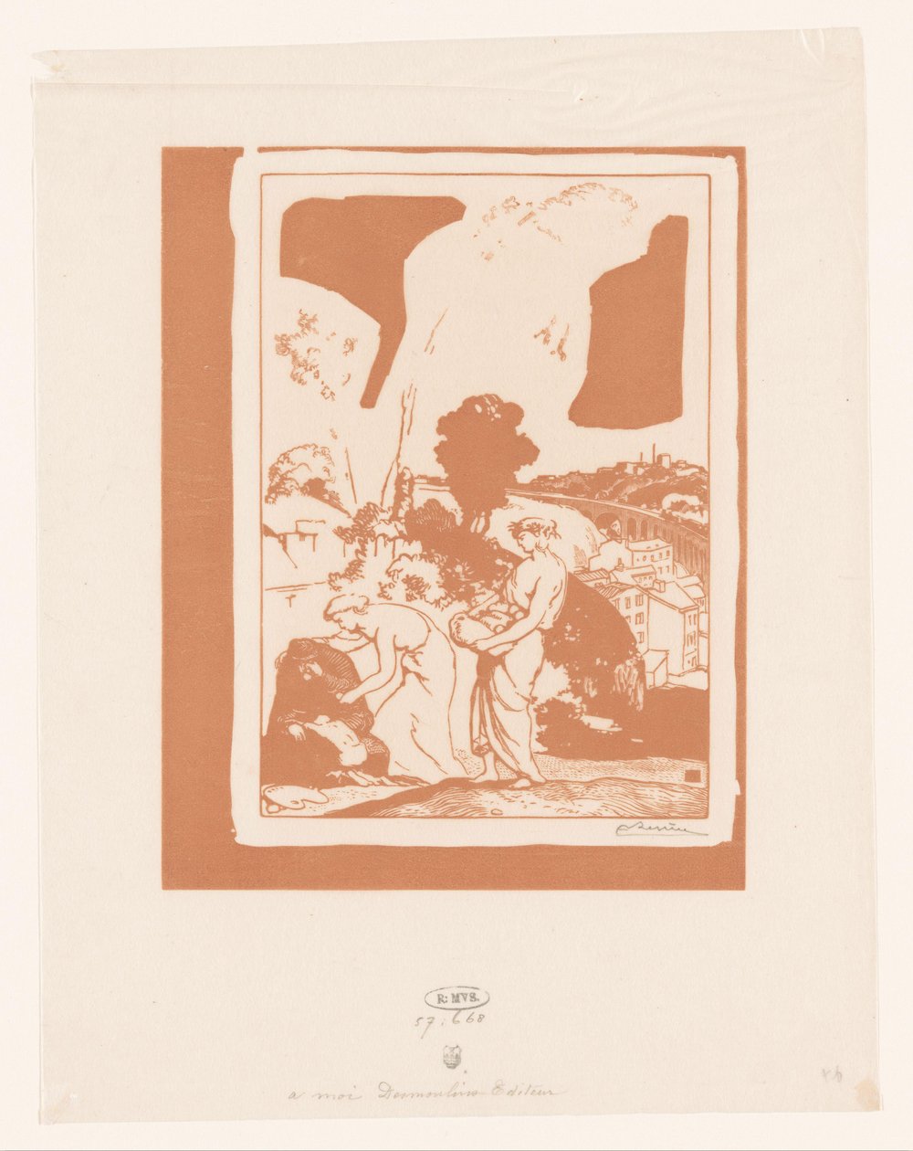 La música y la poesía ayudan al artista
La Música y la Poesía al servicio de los Artistas de Auguste Lepère (signed by artist)