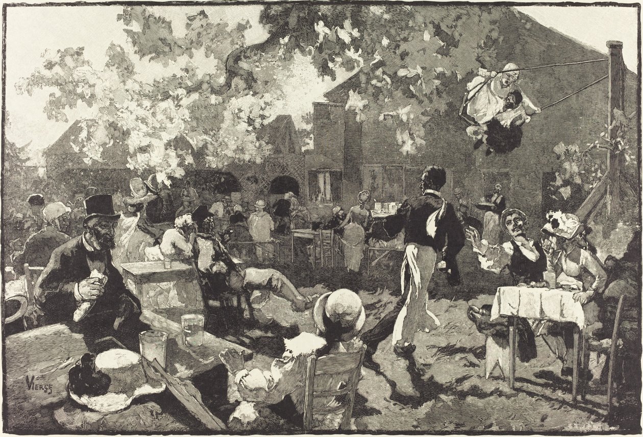 Le Cabaret du Coq de Bruyère au Bois de Meudon de Auguste Lepère after Daniel Vierge