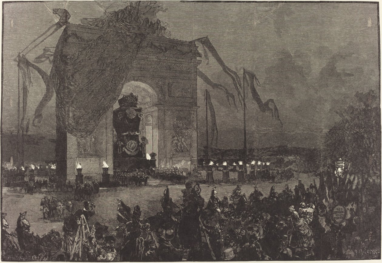 Funerales de Victor Hugo. La vigilia de Auguste Lepère after Henri Louis Scott