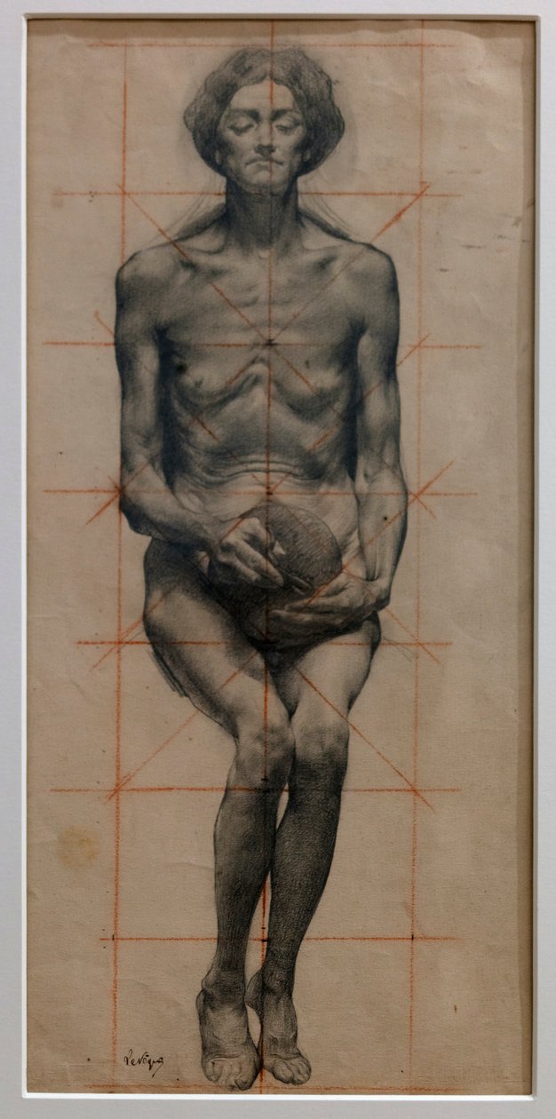 Estudio corporal (lápiz sobre papel) de Auguste Levêque
