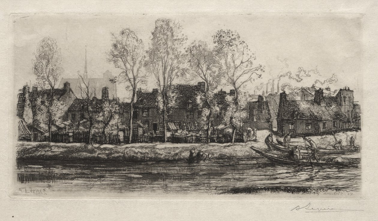 Amiens, las orillas del Somme de Auguste Louis Lepère