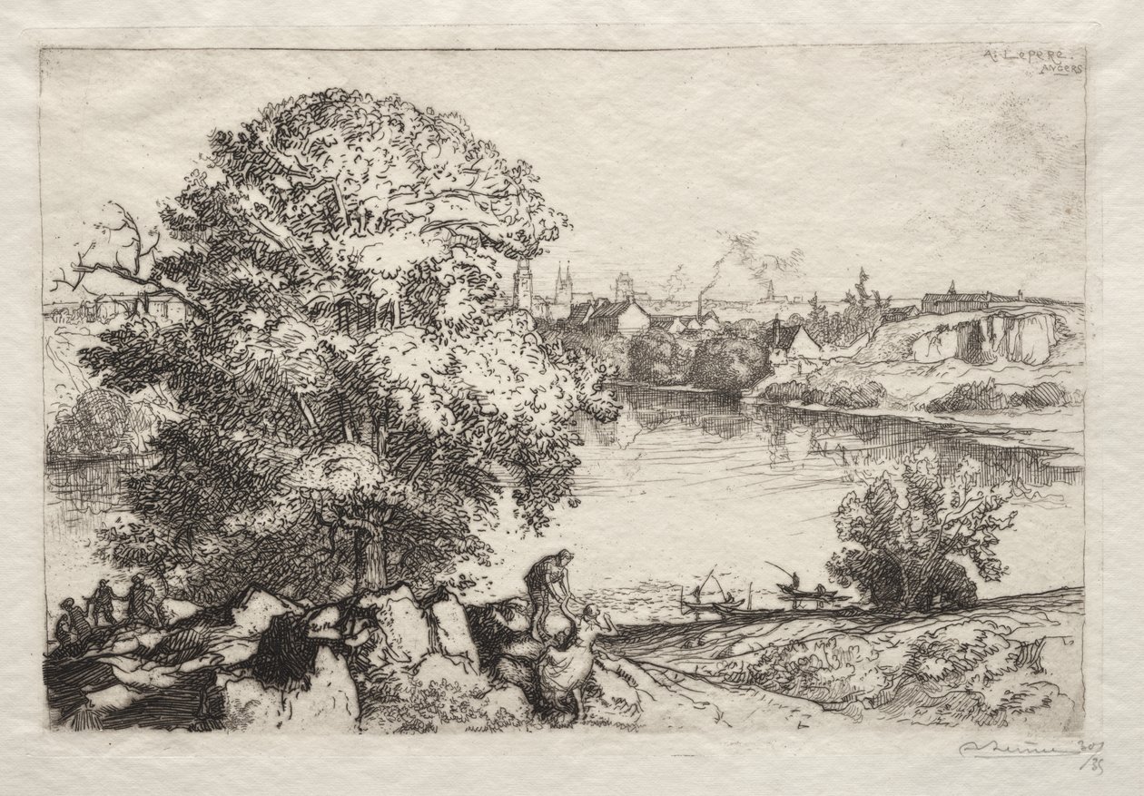 Angers: El estanque St. Nicolas de Auguste Louis Lepère