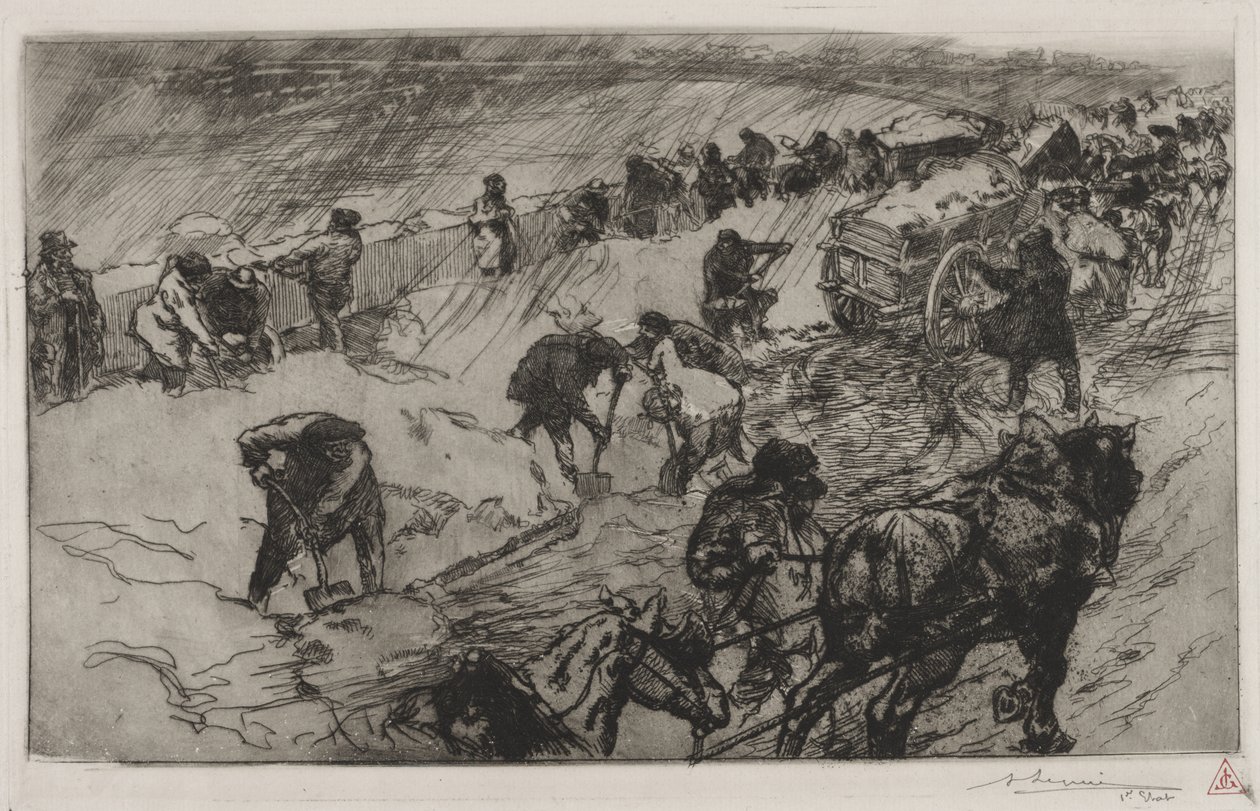 Combate contra la nieve, Quai aux Fleurs de Auguste Louis Lepère