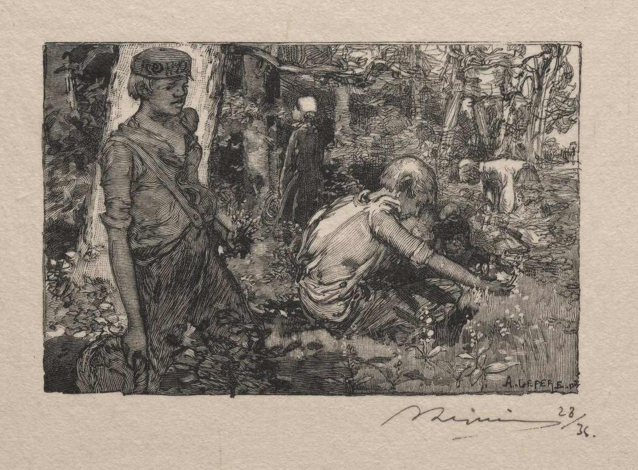 Recolección de lirios del valle de Auguste Louis Lepère