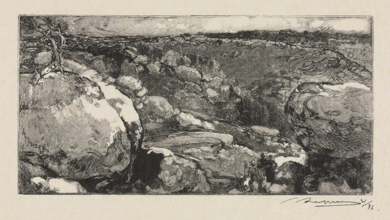 Bosque de Fontainebleau: el circo de Long-Rocher de Auguste Louis Lepère