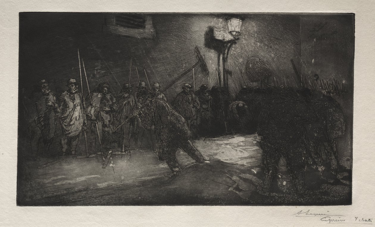 El llamado de los barrenderos de la noche de Auguste Louis Lepère