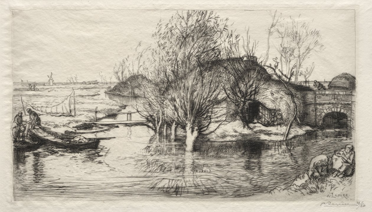La choza inundada de Auguste Louis Lepère