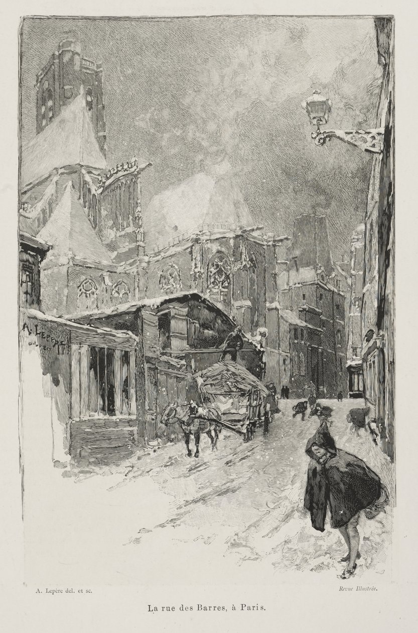 La Rue des Barres, París de Auguste Louis Lepère