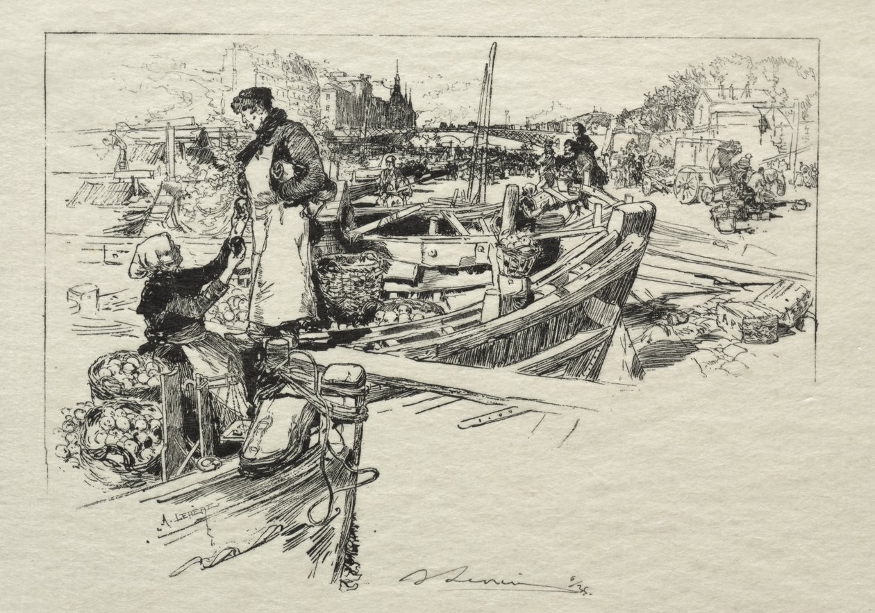 El Mercado de Manzanas, No. 1 de Auguste Louis Lepère