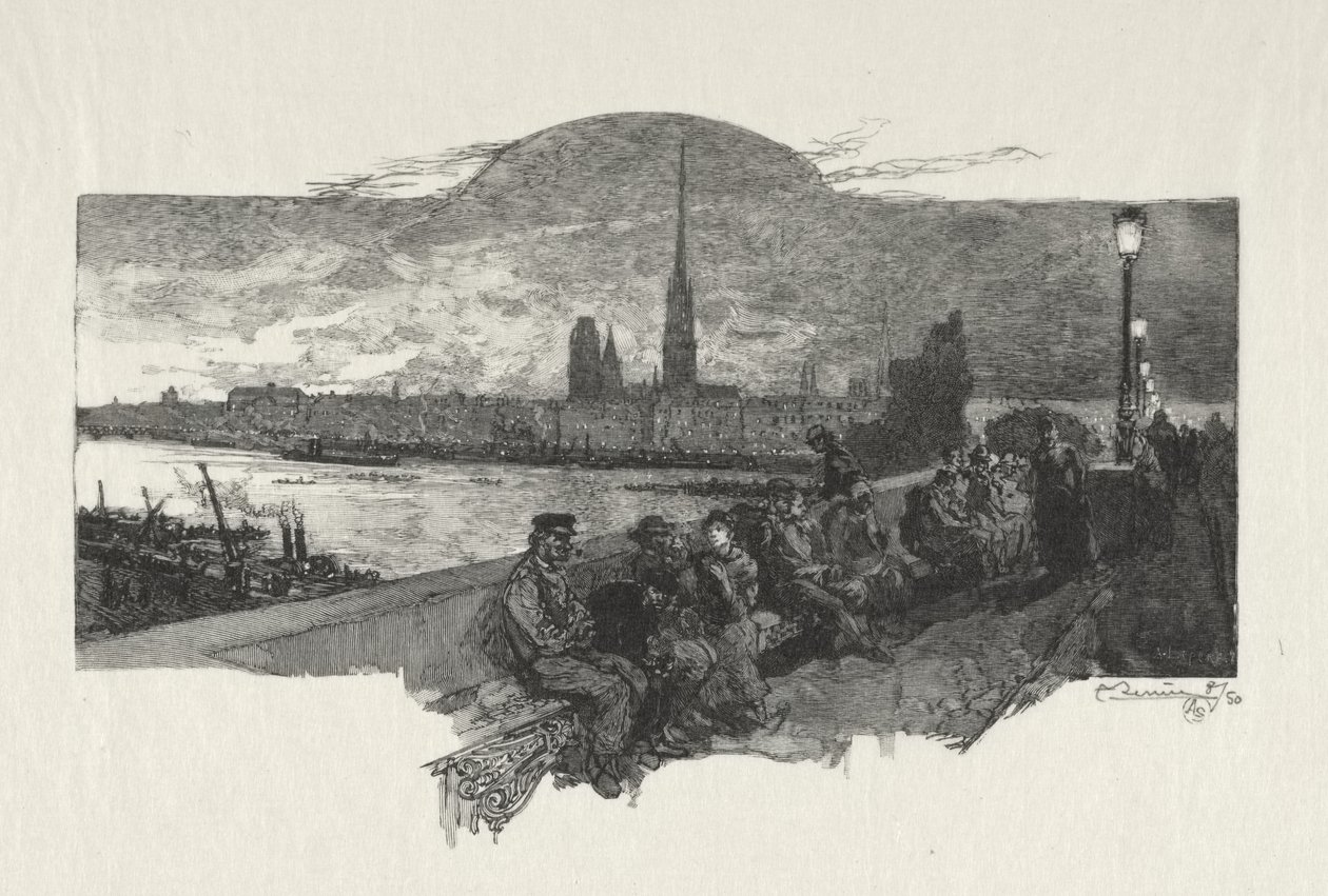 Rouen Illustré: El Puente de Piedra de Auguste Louis Lepère