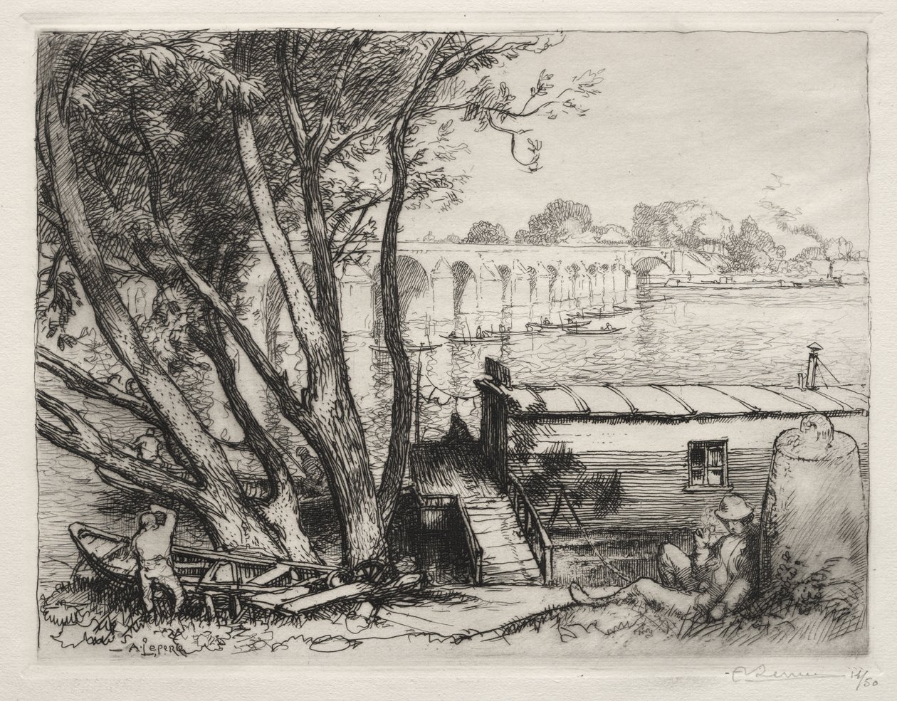 El puente de Poissy de Auguste Louis Lepère