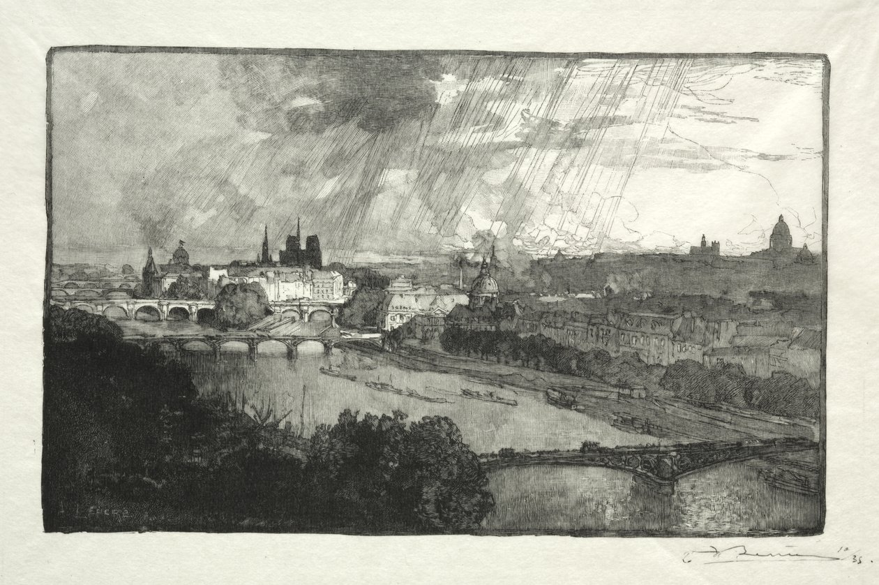 París, visto desde el Pabellón de Flore de Auguste Louis Lepère