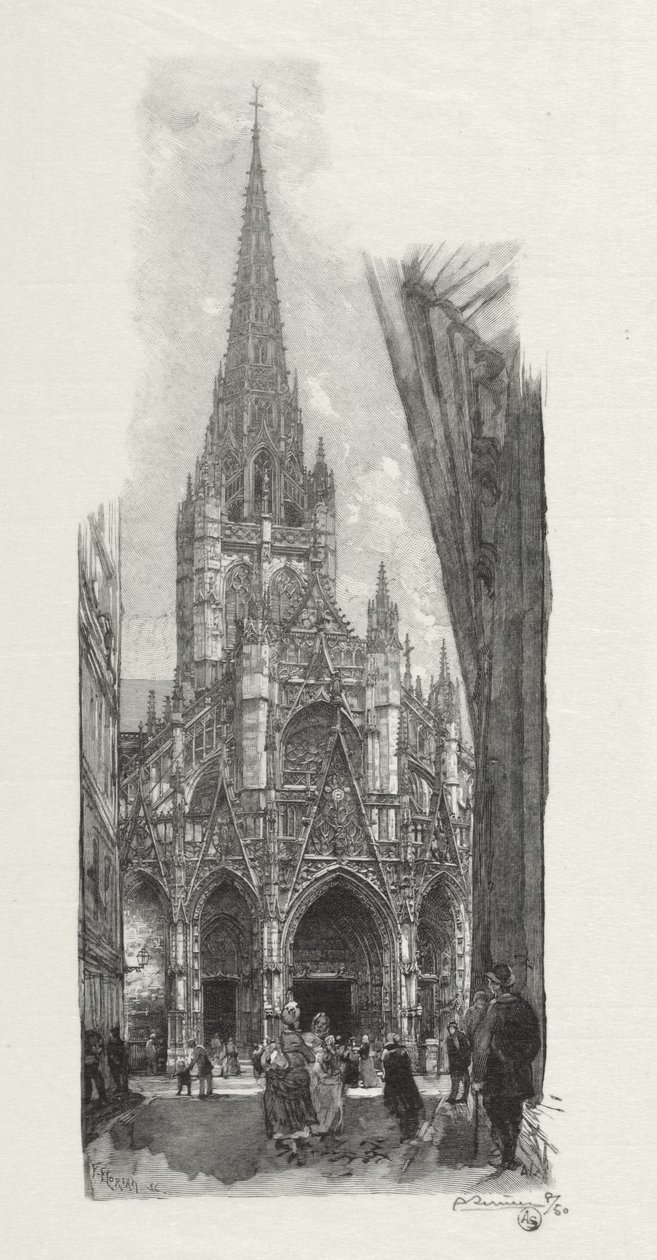 Rouen Ilustrado: Iglesia de San Maclou de Auguste Louis Lepère