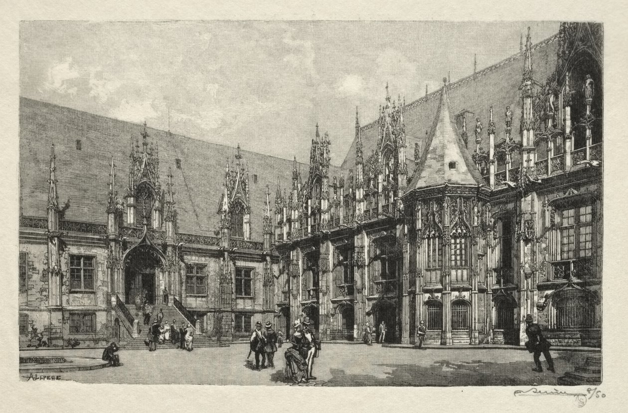 Rouen Illustré: El Palacio de Justicia de Auguste Louis Lepère