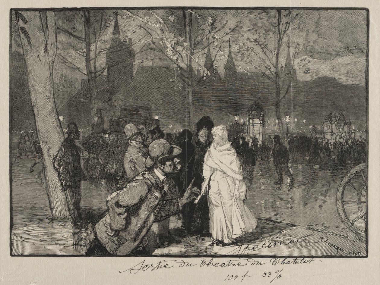 Salida del Teatro del Chatelet de Auguste Louis Lepère