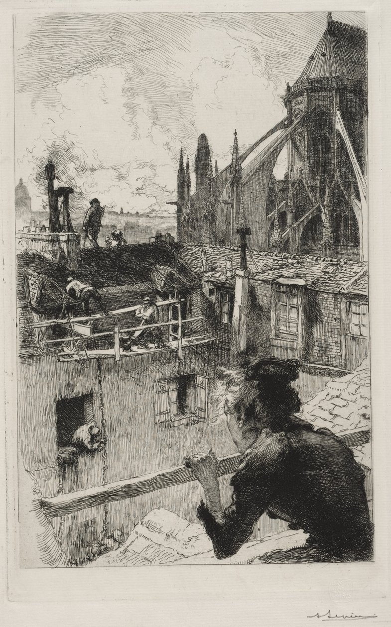 Sobre los tejados cerca de Notre Dame de Auguste Louis Lepère