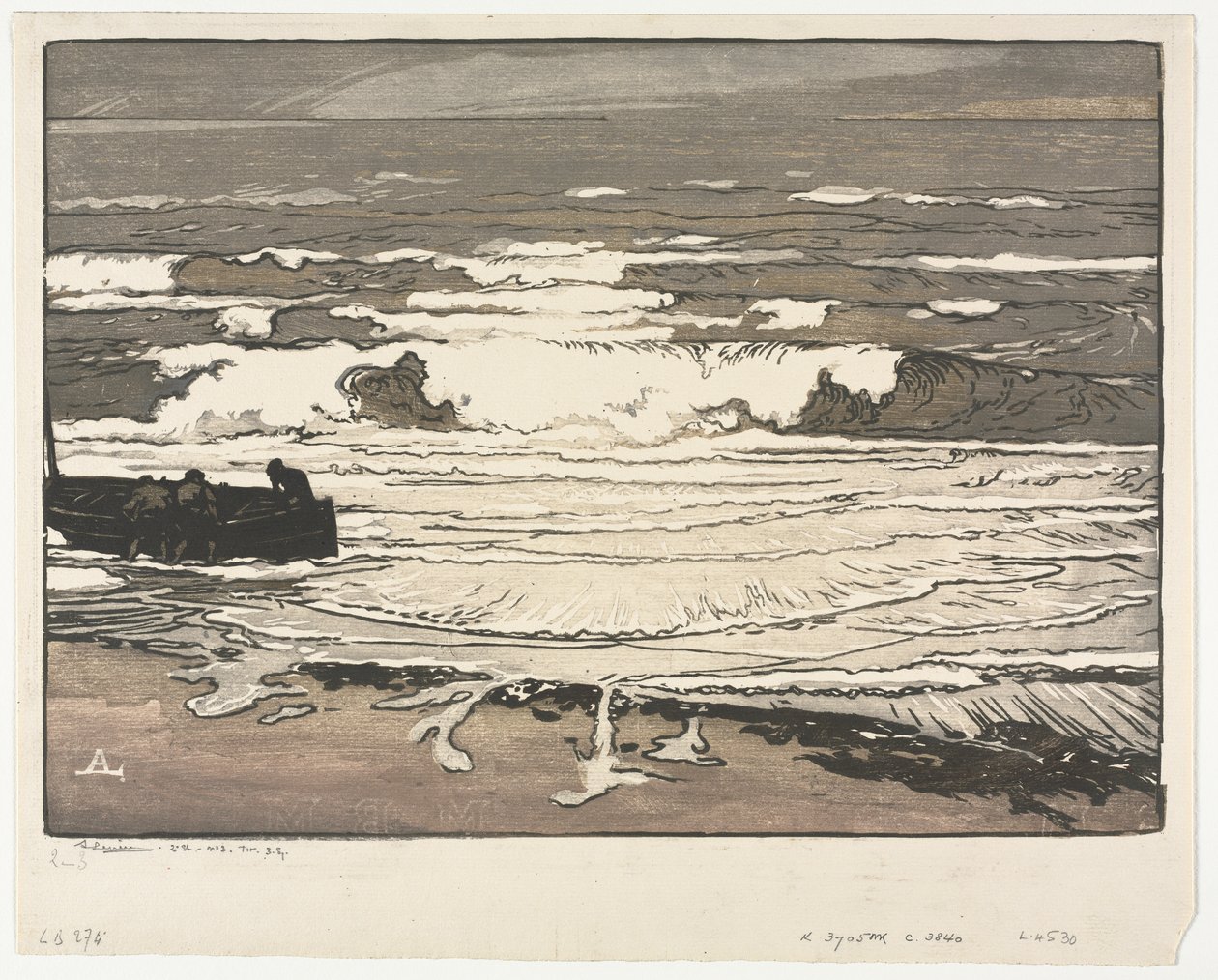 Las olas rompientes, marea de septiembre de 1901 de Auguste Louis Lepère