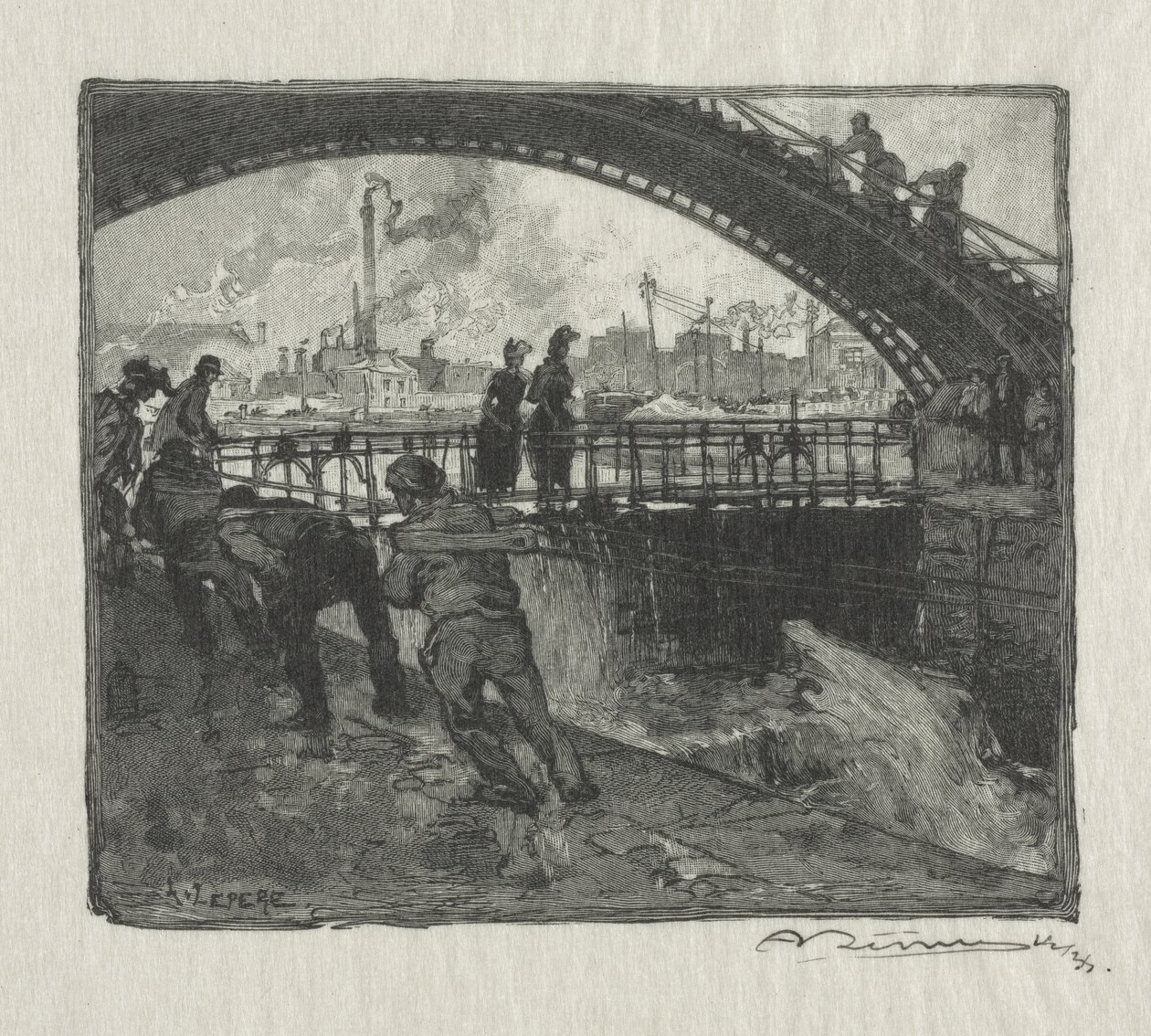 La esclusa del canal de San Martín de Auguste Louis Lepère