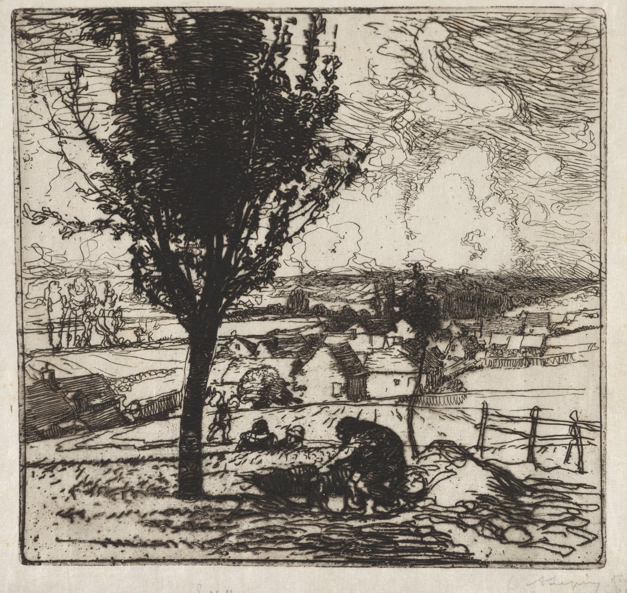 Vista de Jouy-le-Moutier de Auguste Louis Lepère