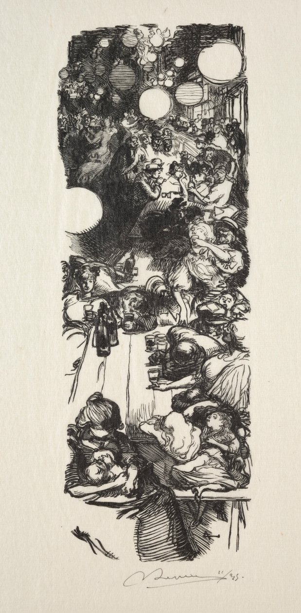 14 de julio, Rue de Belleville, medianoche de Auguste Louis Lepère