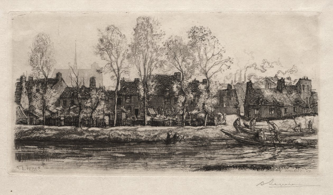 Amiens, las orillas del Somme de Auguste Louis Lepère
