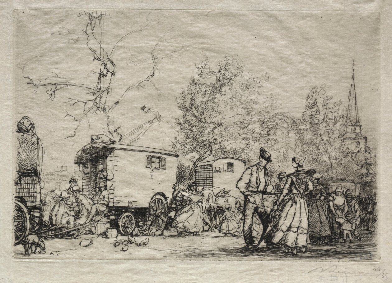 En la feria de San Juan de Mont, 1906 de Auguste Louis Lepère
