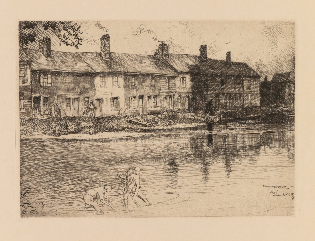 La mare de la pradera en Crèvecoeur Picardie de Auguste Louis Lepère