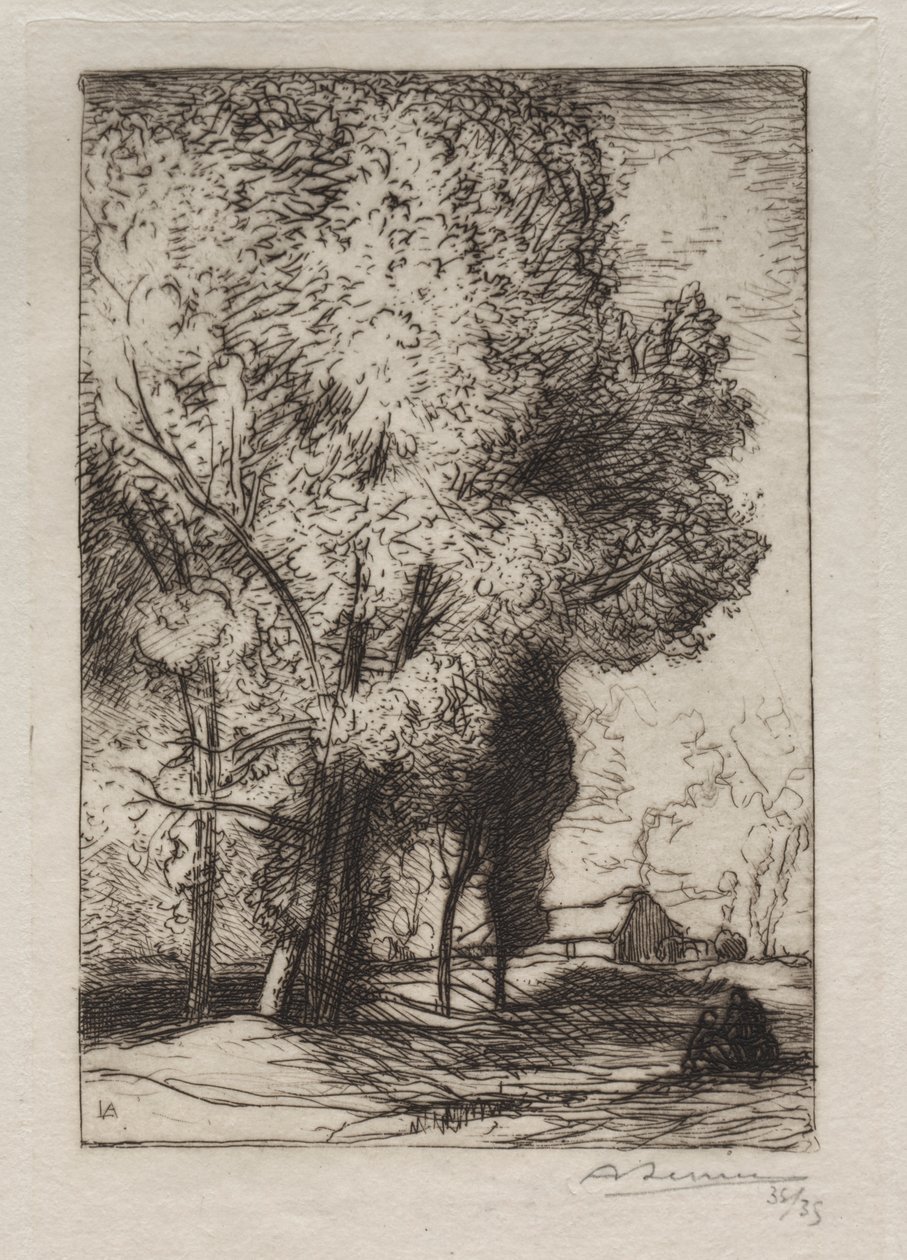 Cabaña entre los álamos de Auguste Louis Lepère