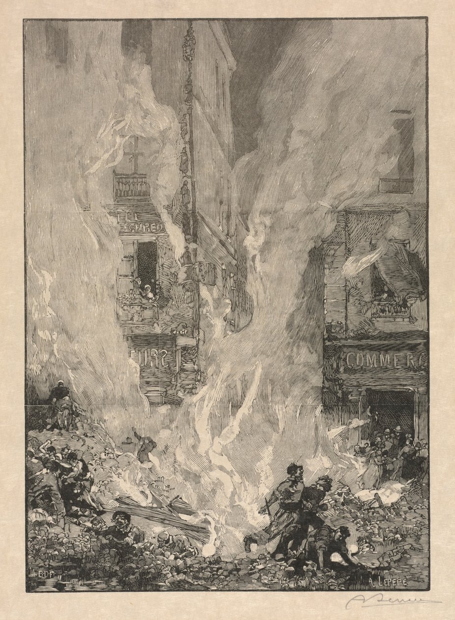 [Incendio en la ciudad] de Auguste Louis Lepère