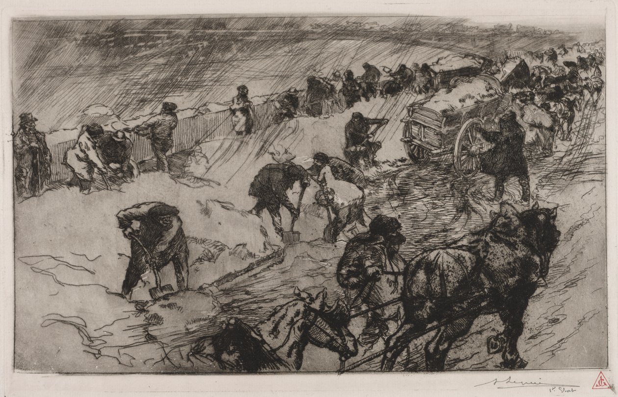 Combate contra la nieve, Quai aux Fleurs de Auguste Louis Lepère