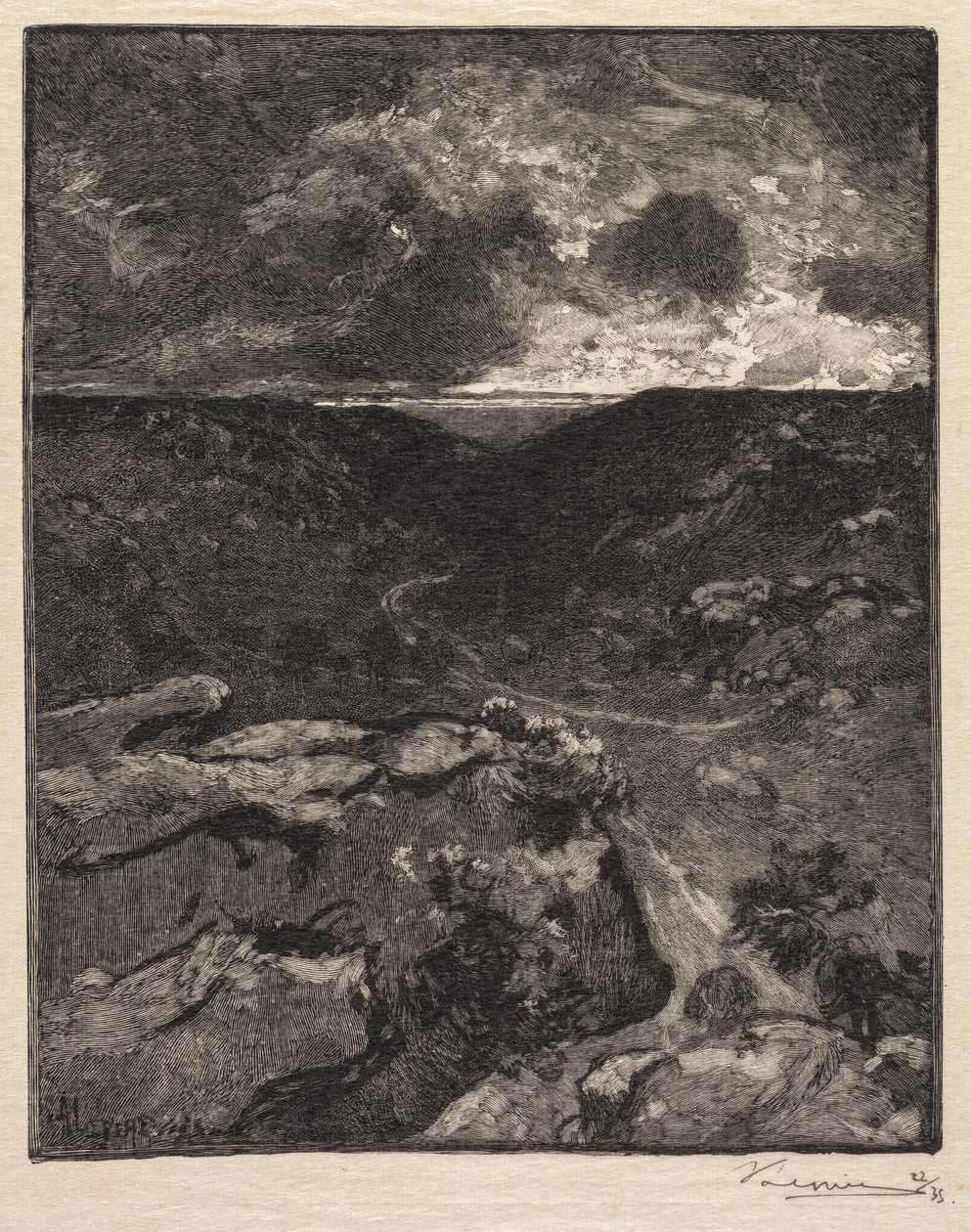 Bosque de Fontainebleau: Valle de Franchard de Auguste Louis Lepère