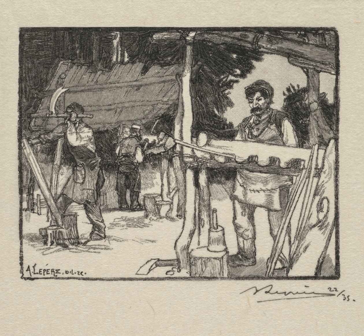 Bosque de Fontainebleau: fabricante de lamas de Auguste Louis Lepère
