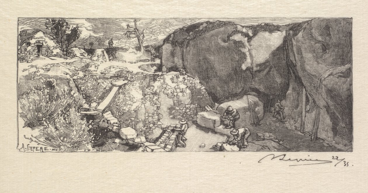 Bosque de Fontainebleau: cantera de arenisca de Auguste Louis Lepère