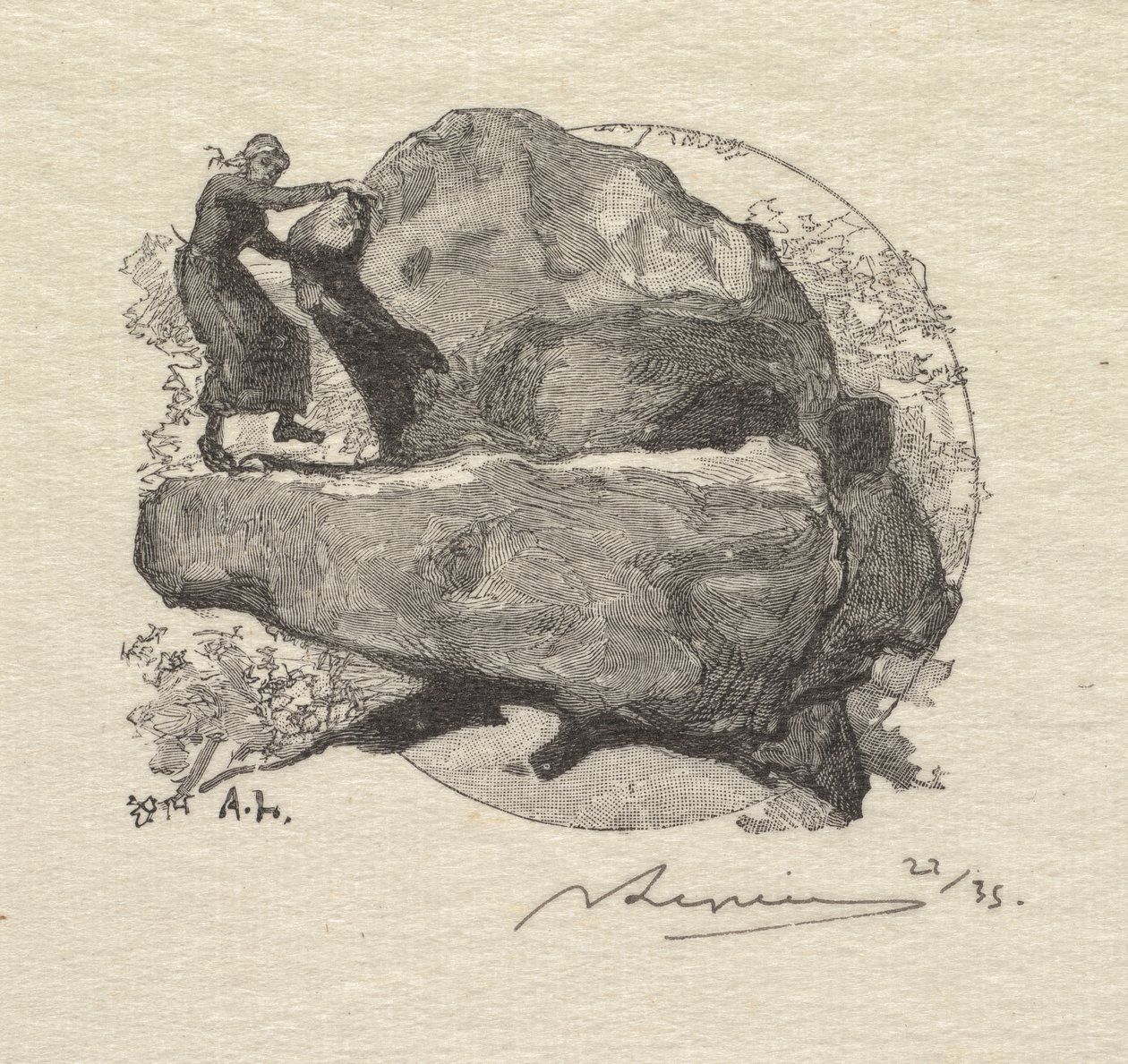 Bosque de Fontainebleau: La roca temblorosa de Auguste Louis Lepère