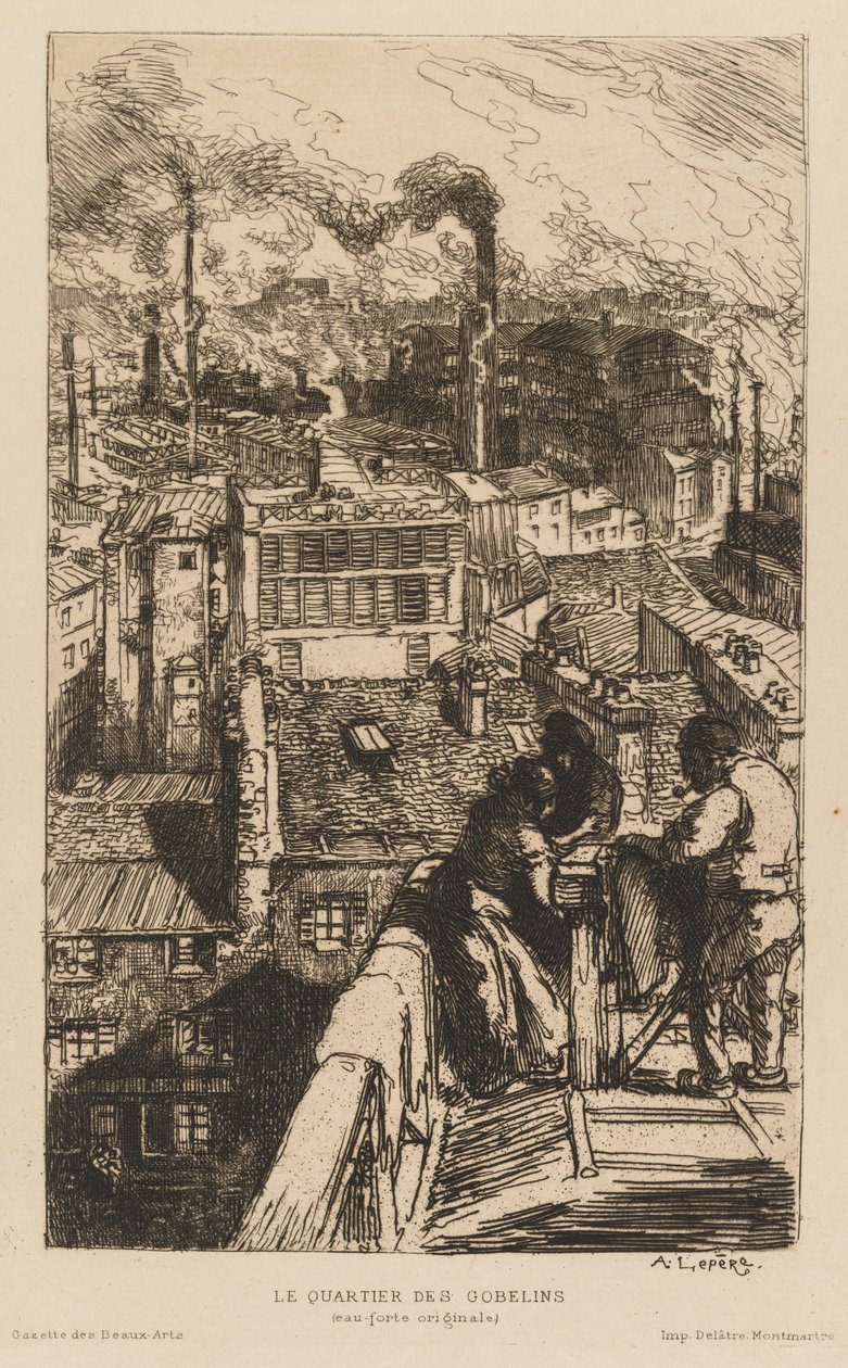 Gazette des Beaux-Arts: Le Quartier des Gobelins, 1889 de Auguste Louis Lepère