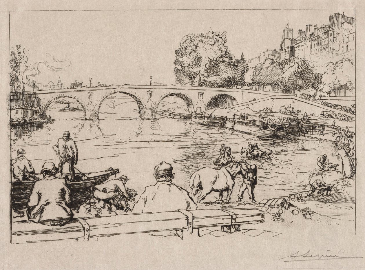 LAbreuvoir en Pont Marie, 1912 de Auguste Louis Lepère