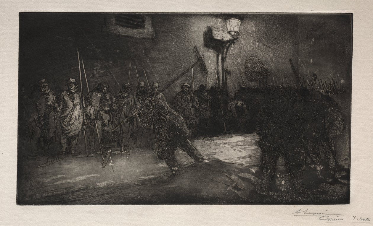 El llamado de los barrenderos de la noche de Auguste Louis Lepère